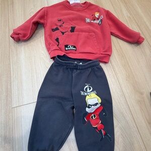 Zara Kids The Incredibles Red and Gray Set